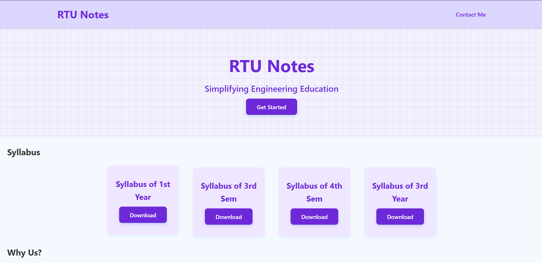RTU Notes website preview image